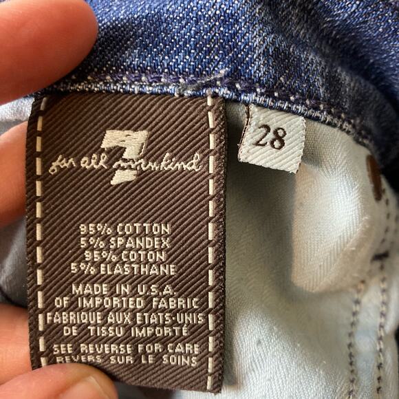 7 For All Mankind Cropped Straight Leg  Jeans Size 28‎ - Picture 6 of 8